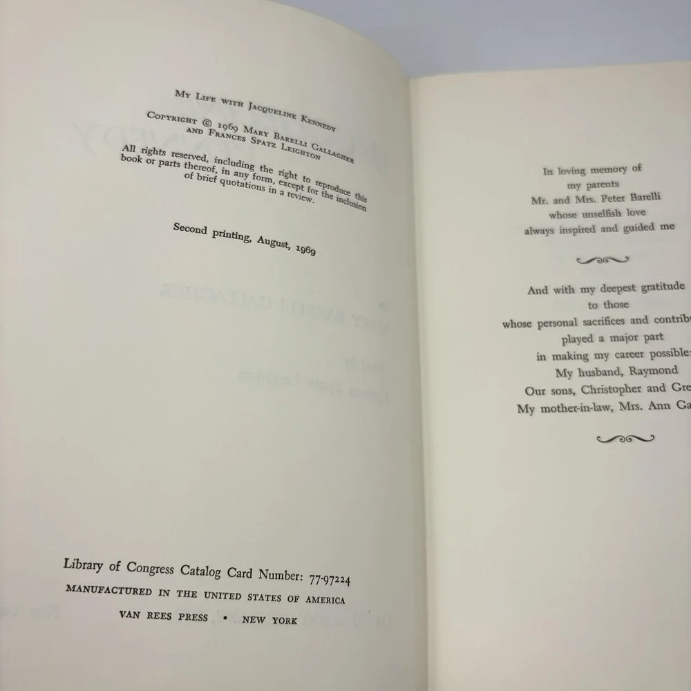 Vintage 1969 My‎ Life With Jacqueline Kennedy Mary Gallagher Blue HC JFK McKay